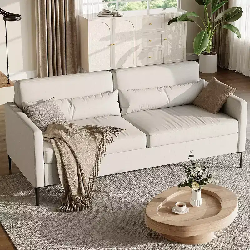 80 Inch Sofa Couch with Extra Deep Seats, 3 Seater Sofa for Living Room