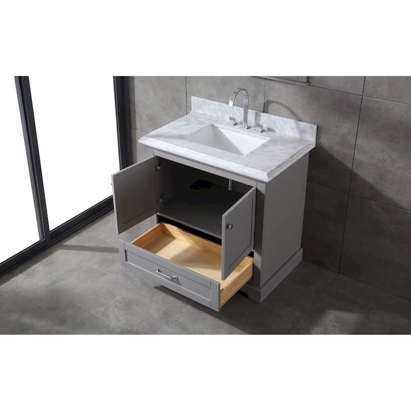Mareo 36 Solid Wood Bathroom Vanity Set