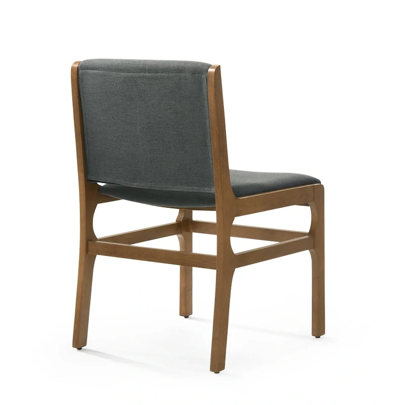Contemporary Upholstered Dining Chair with Rubberwood Frame, Set of 2