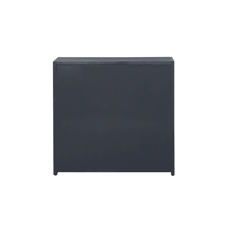 East End Wire Brushed Denim, White, & Black Accent Cabinet