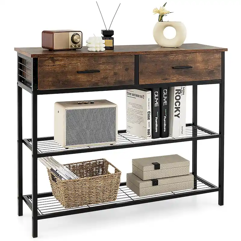 Console Entryway Sofa Table with 2 Drawers for Entrance Living - See Details