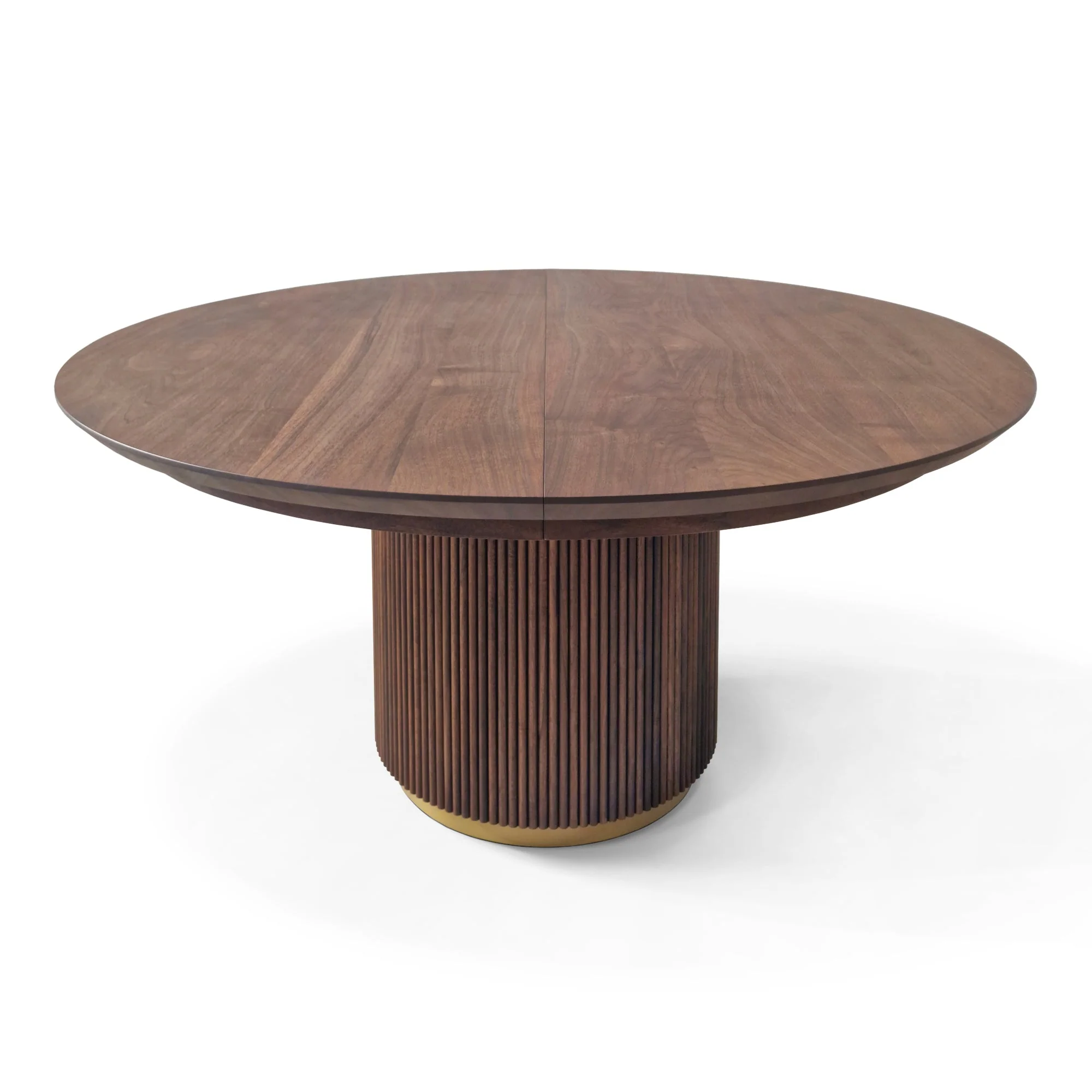 Walnut Round Dining Table in Chocolate - featuring either a solid walnut - walnut veneer or thermally treated oak - masterfully combines