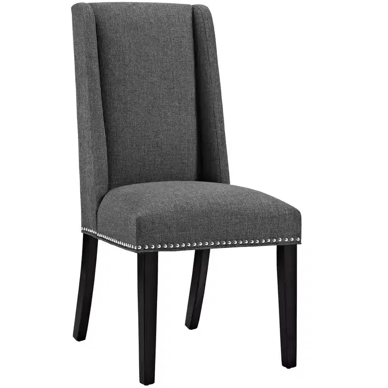Upholstered Fabric Dining Chair with Nailhead Trim
