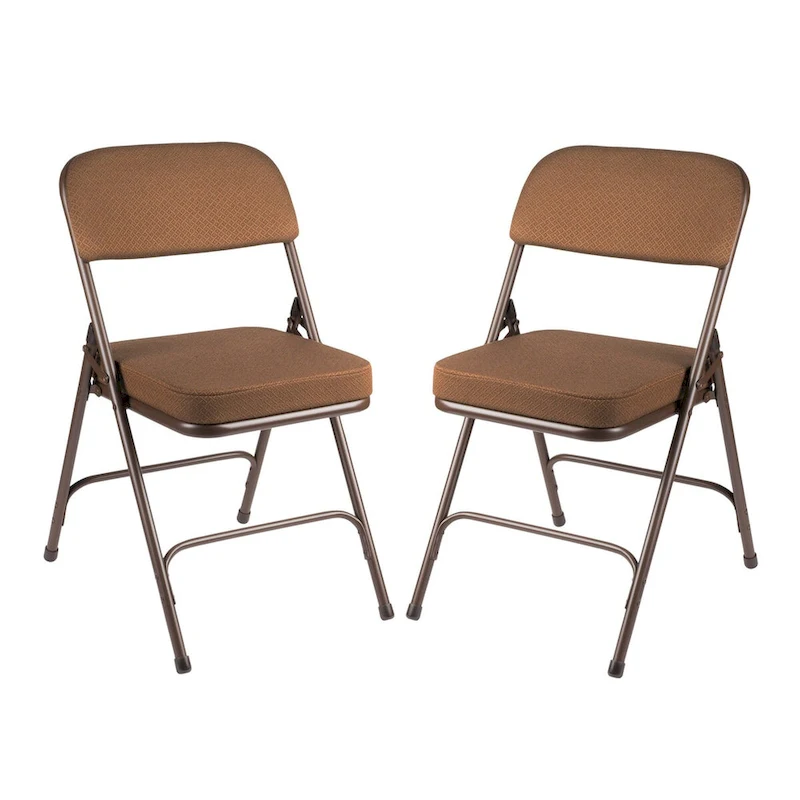 Hampden Furnishings Bernadine Collection Deluxe Fabric Padded Folding Chair, Pack of 2