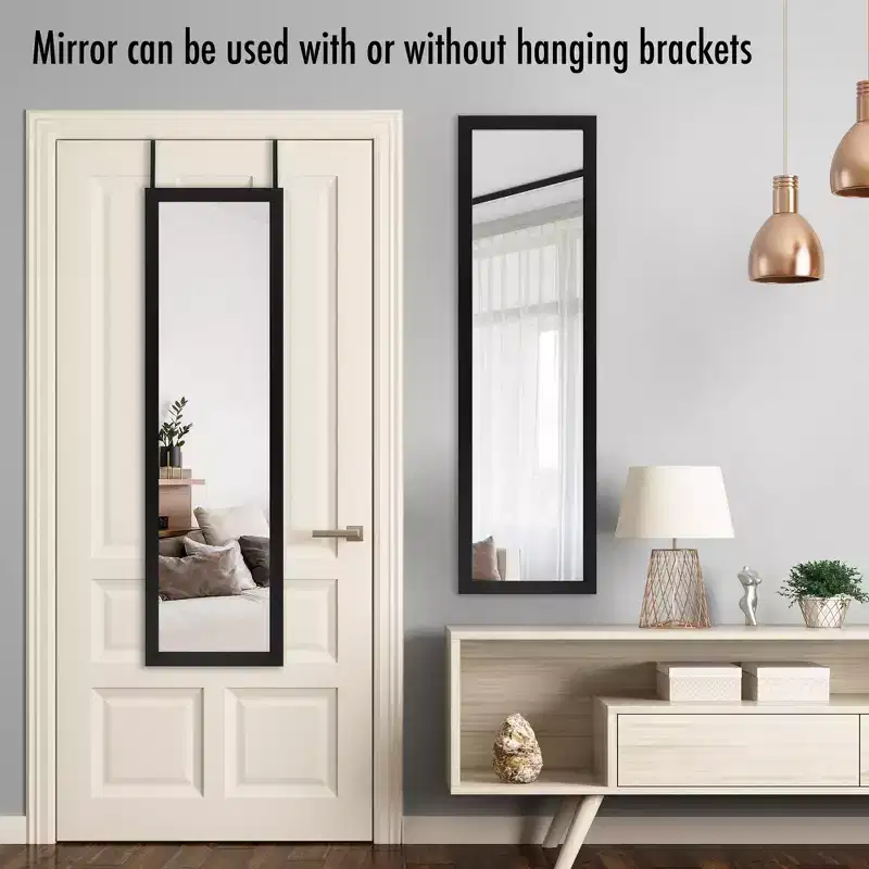 Americanflat 15x51 Over The Door Mirror - Hanging Full Length Mirrors with Engineered Wood - Modern Mirror for Living Room - Mirrors for Wall Display