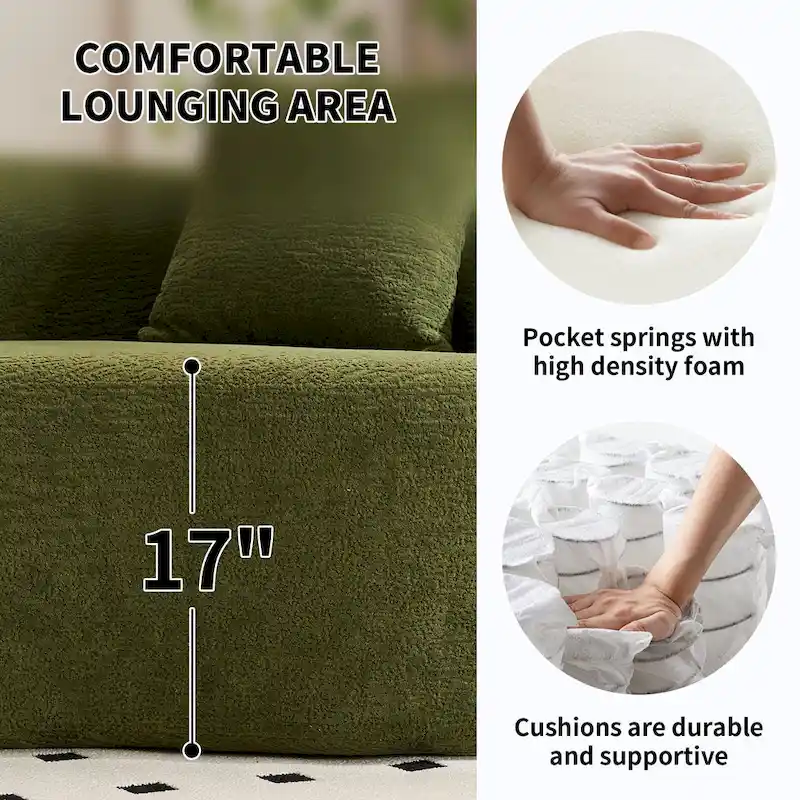 Luxury Chenille Fabric Sofa,4 Seater Modular Curved Sectional Couch