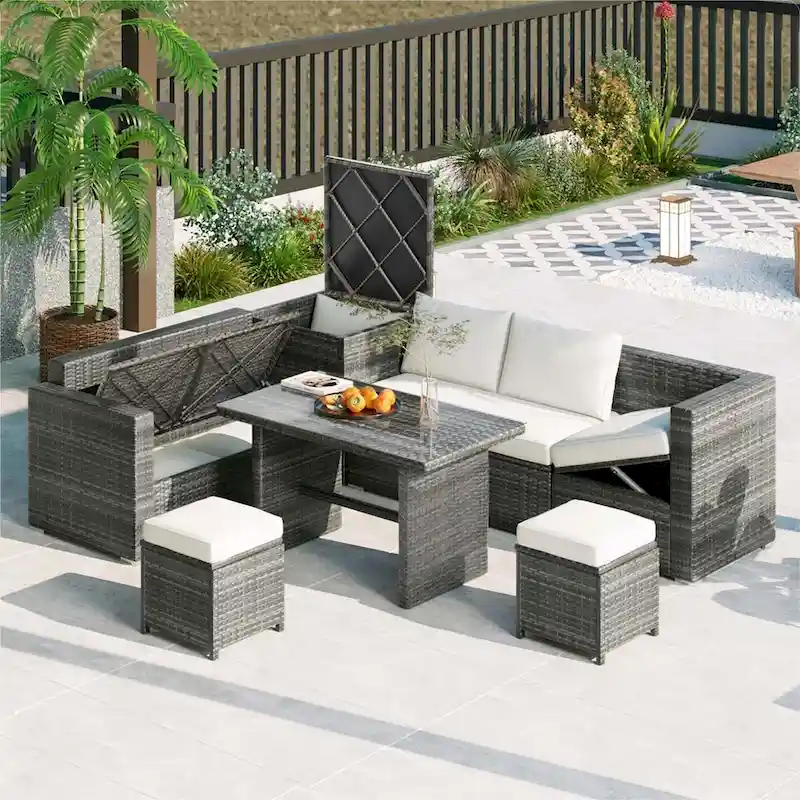 Outdoor 6-Piece Rattan Sofa Set