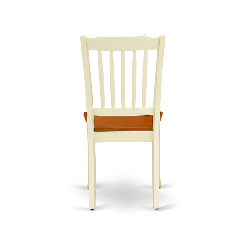 East West Furniture Dining Room Furniture Set- a Round Dining Table and Wood Seat Chairs, Buttermilk & Cherry (Pieces Options)
