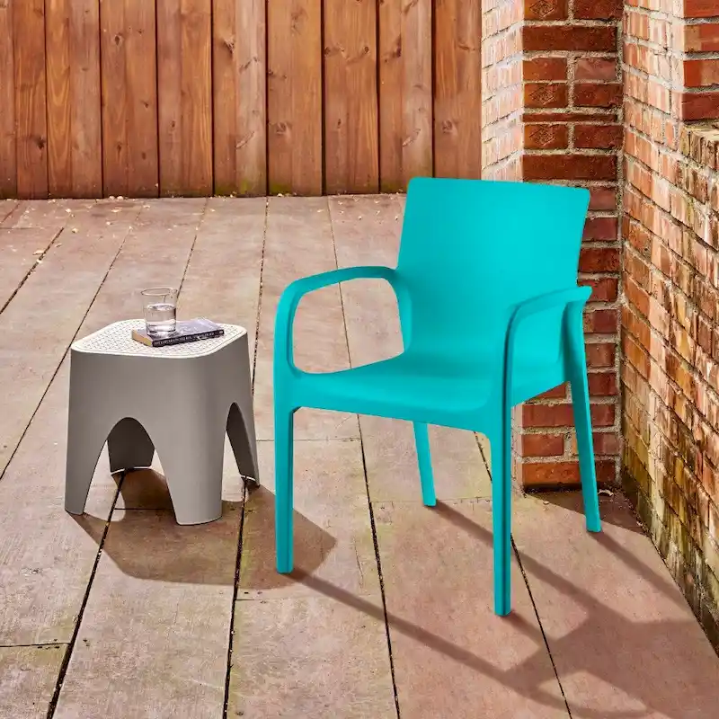 Alissa Resin Stackable All-Weather Dining Armchair, Set of 2