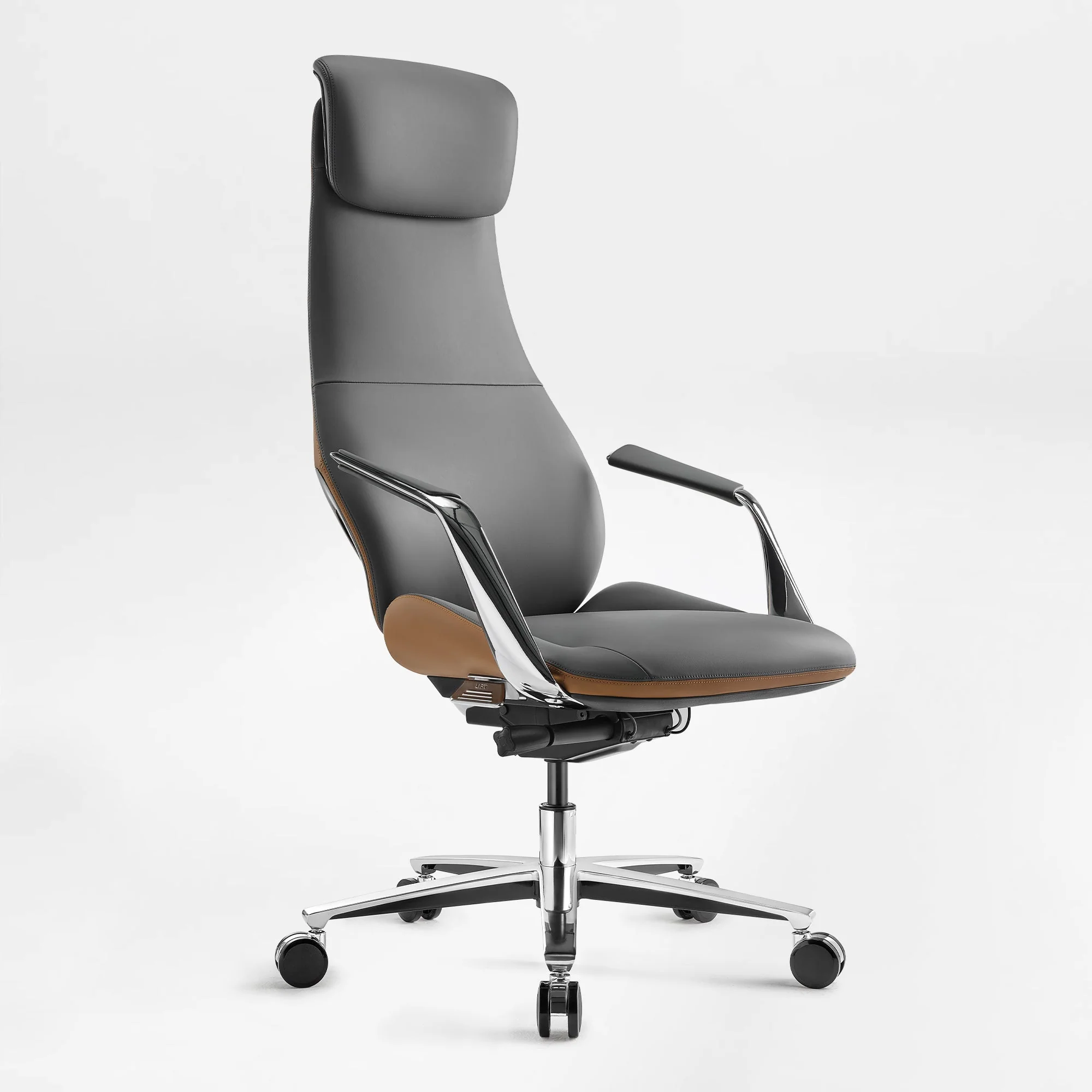Genuine Leather Executive Office Chair - Butterfly Design High Back