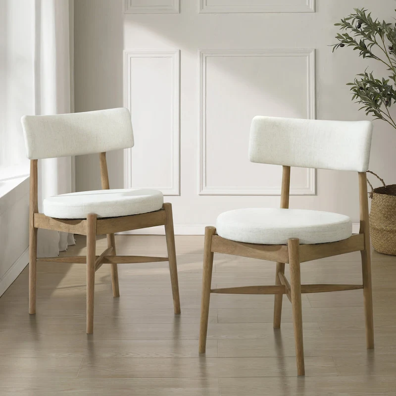 Lumen Dining Chairs Rubberwood (Set of 2 ) by Christopher Knight Home