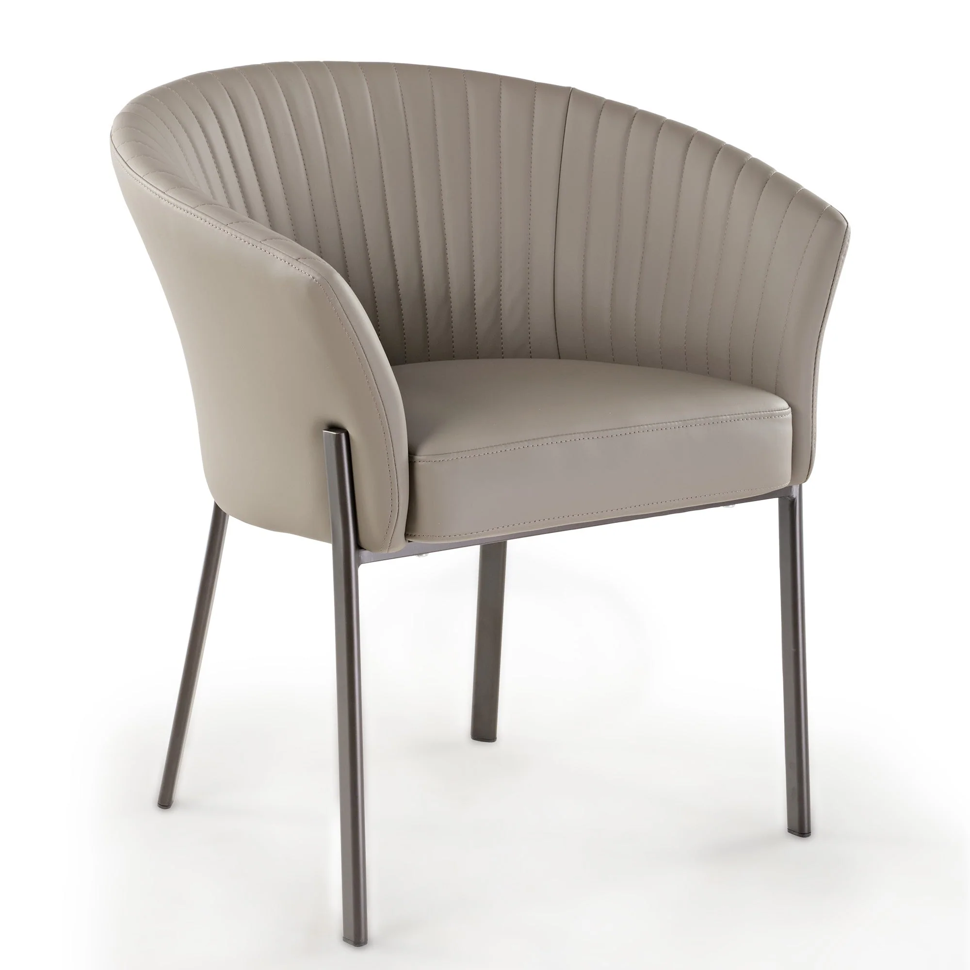 Upholstered Arm Dining Chair, Set of 1, Dark Gray