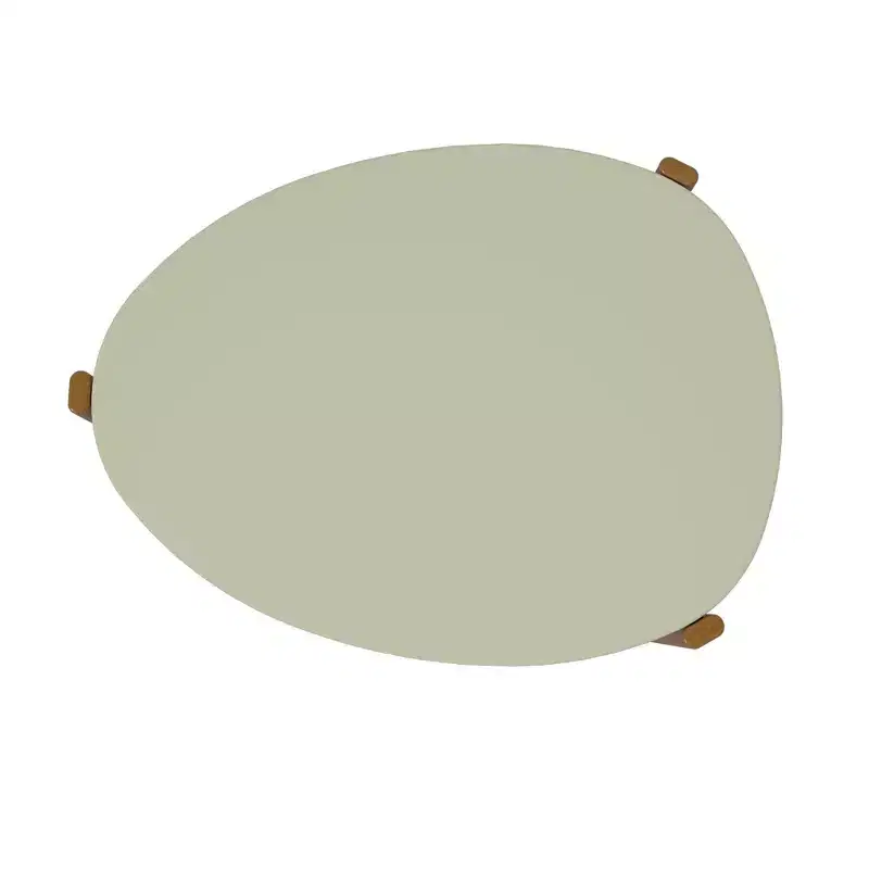 Mid-Century Modern Coffee Table & End Table Set 2-Piece Oval MDF Wood Legs Living Room