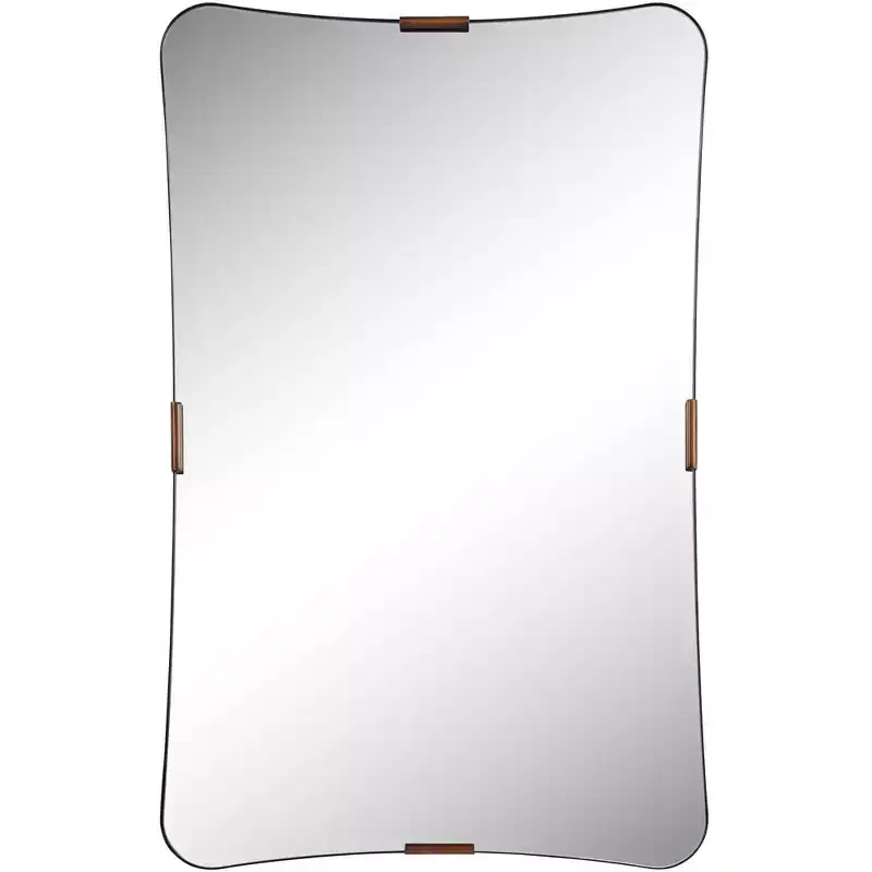 Uttermost Saranac 24x38 Black and Brass Wall Mirror