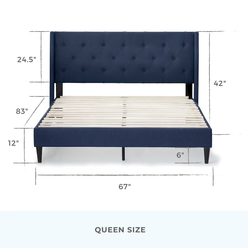 Brookside Isabelle Button Tufted Wingback Upholstered Bed