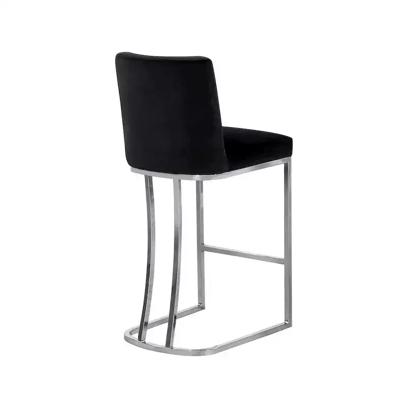 Meridian Furniture,Heidi Black Velvet Stool