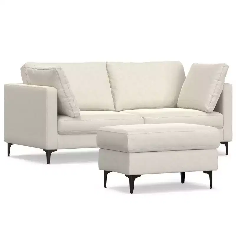 WyndenHall Lana 76 Mid Century Sofa with Ottoman Set