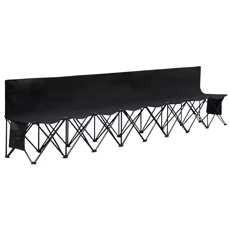 Yaheetech 8 Seats Portable Folding Bench For Camping Bench Chairs with Backrest