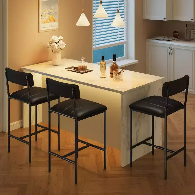 Acekool Set of 4 Heavy Duty Upholstered Dining Chairs 24 Inch Counter Height for Kitchen Island Dining Room