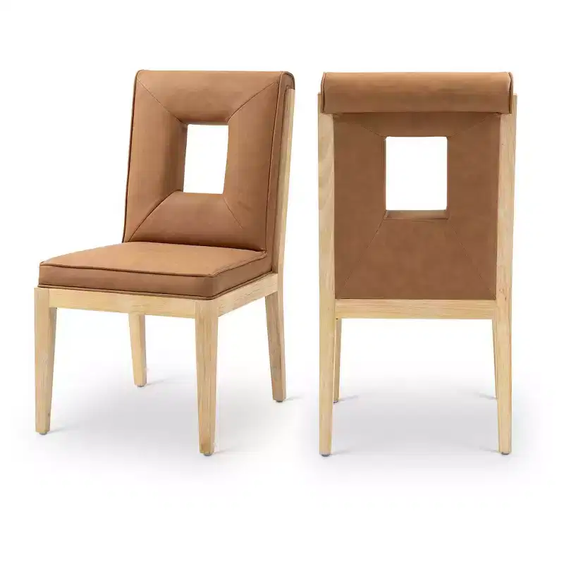 Meridian Furniture,Gwendolyn Vegan Leather Dining Side Chair, Set of 2