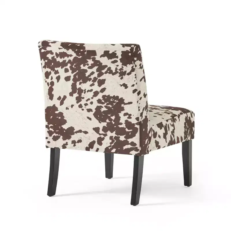 Kassi Cowhide Print Upholstered Accent Chair - Christopher Knight Home: Rubberwood Frame, Polyester Fabric