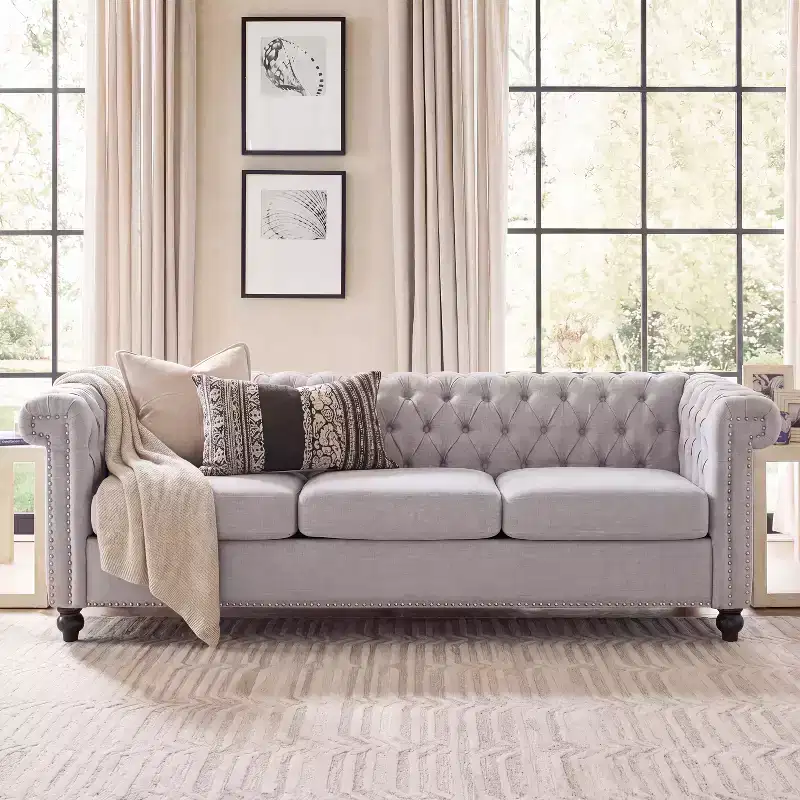 Christopher Knight Home Parkhurst 3 Seater Sofa with Nailhead Trim