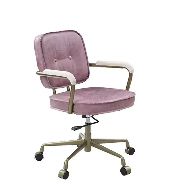 25 Siecross Grain Leather Reclining Accent Chair Pink - Acme Furniture: Swivel, Metal Frame, No Assembly