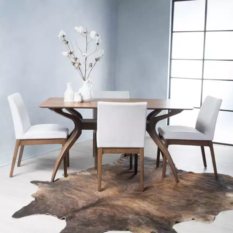 Christopher Knight Home Kwame Mid Century Modern Fabric Upholstered 5 Piece Dining Set
