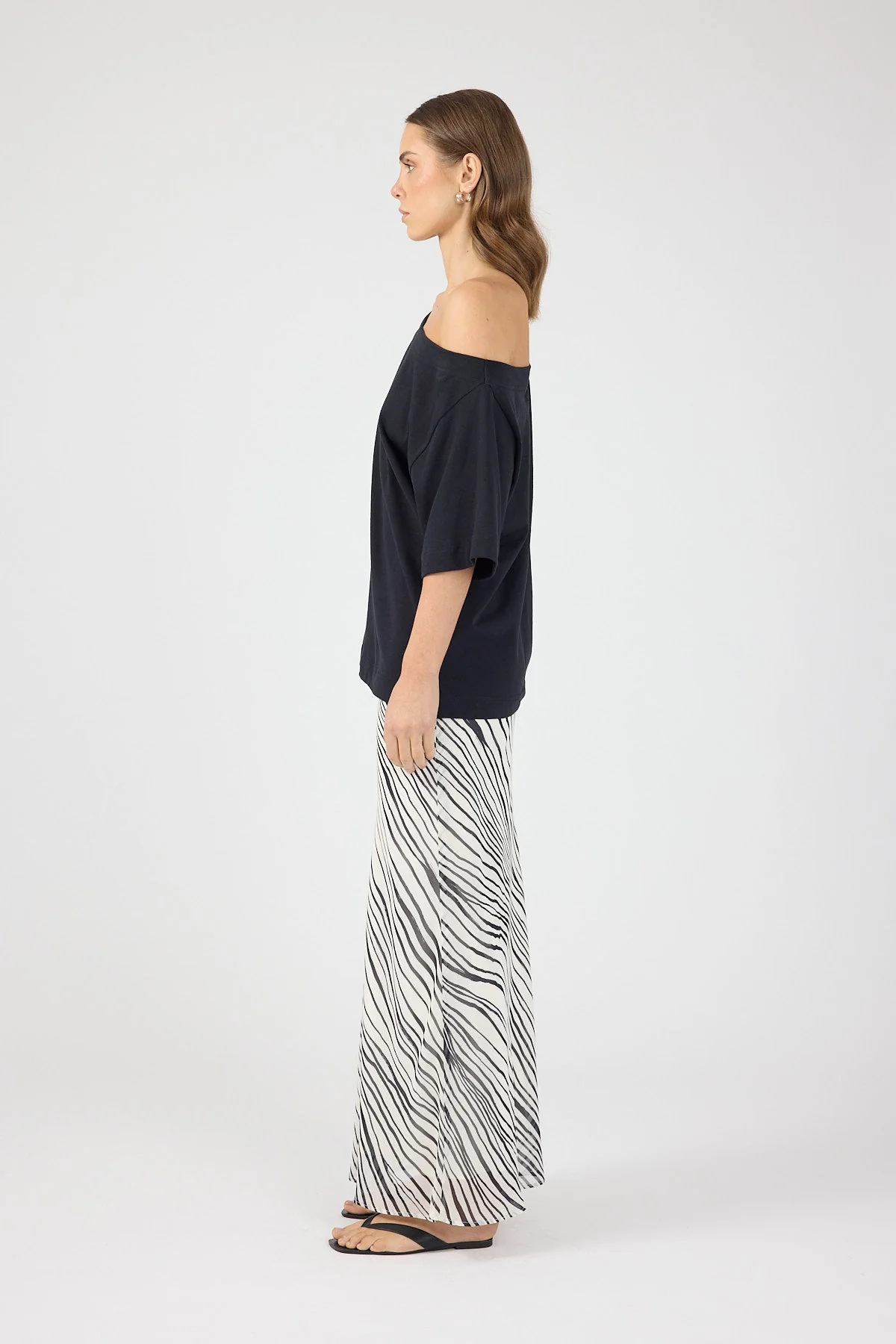 Maxi Skirt Black/White Stripe