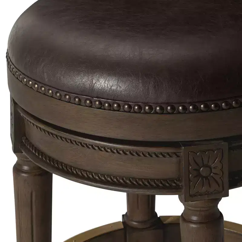 Maven Lane 31 Pullman Backless Swivel Bar Stools with Faux Leather
