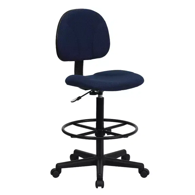 Adjustable Drafting Chair – Two Cylinder Heights, Mid-Back, Upholstered, 250 lb Capacity