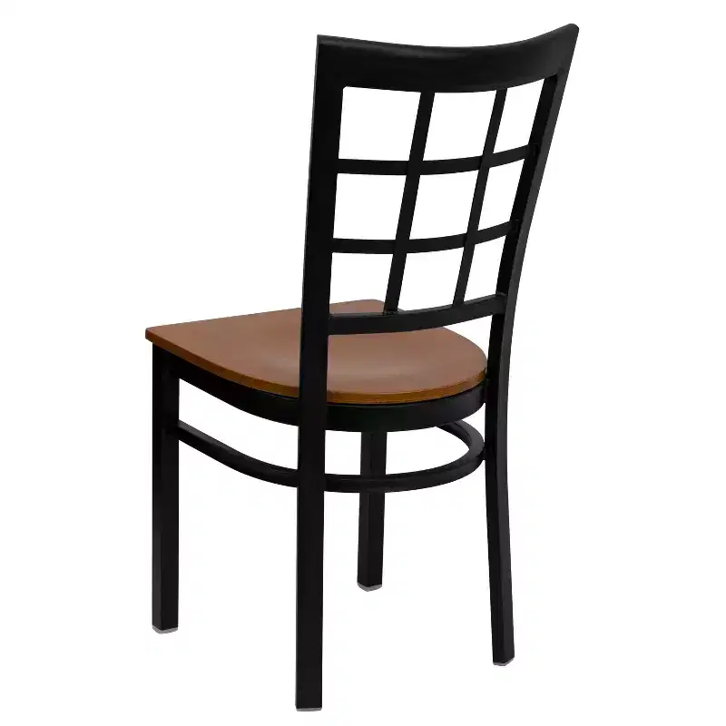 Flash Furniture Black Window Back Metal Restaurant Chair