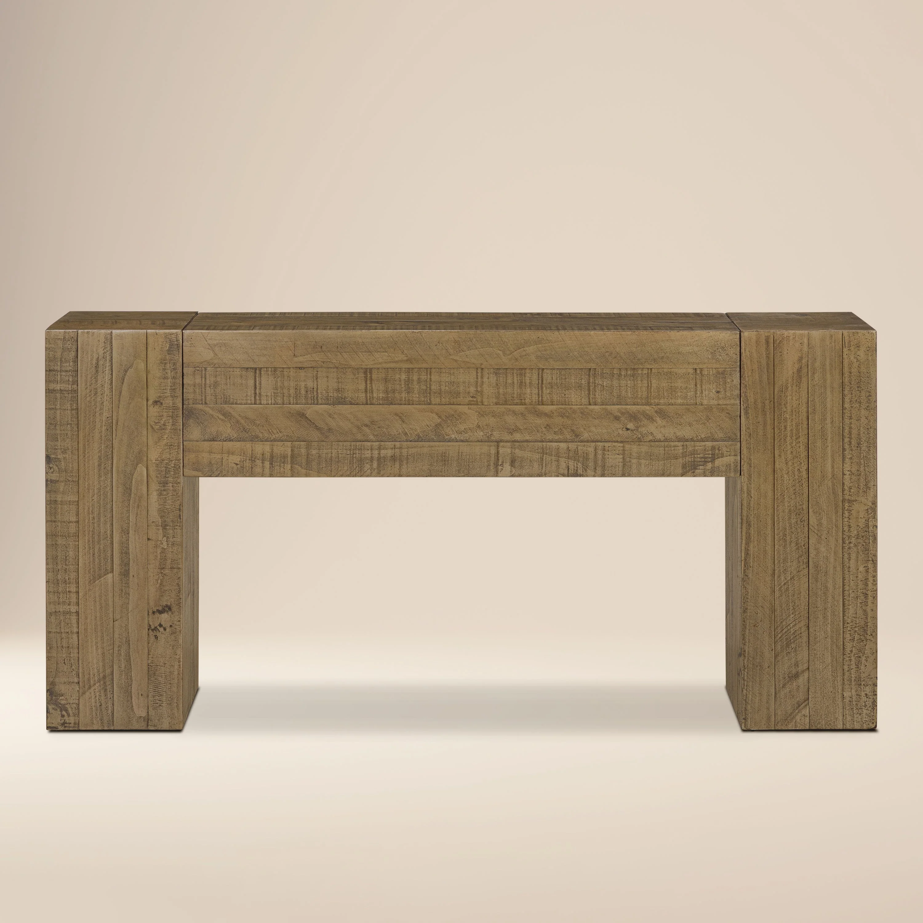 Modern Weathered Pine Console Table for Entryway or Living Room