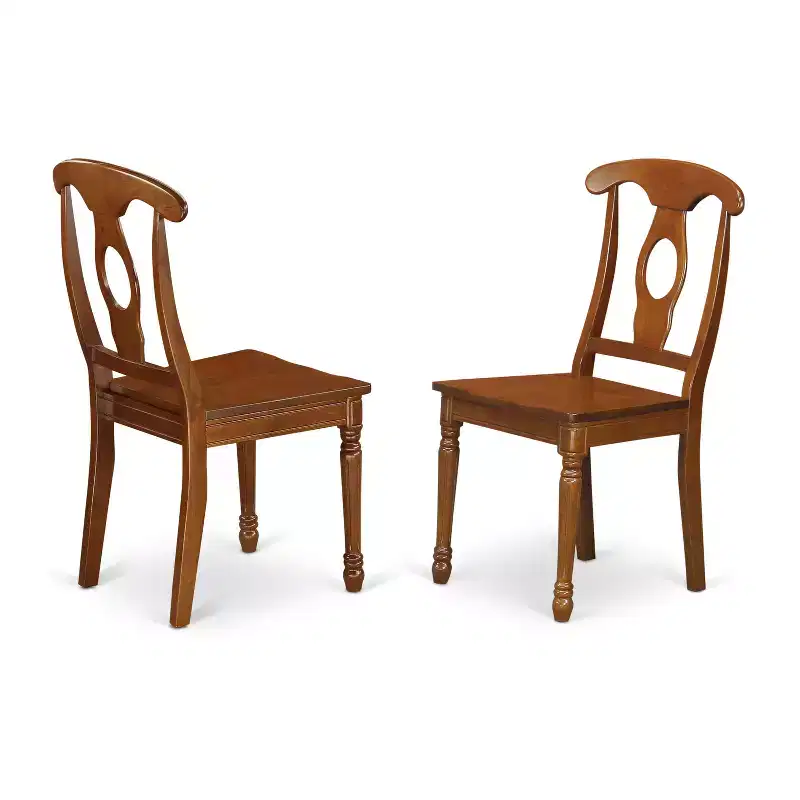 HomeStock Belmont Dining Room Set-Oval Dining Table With Leaf And Chairs, Saddle Brown