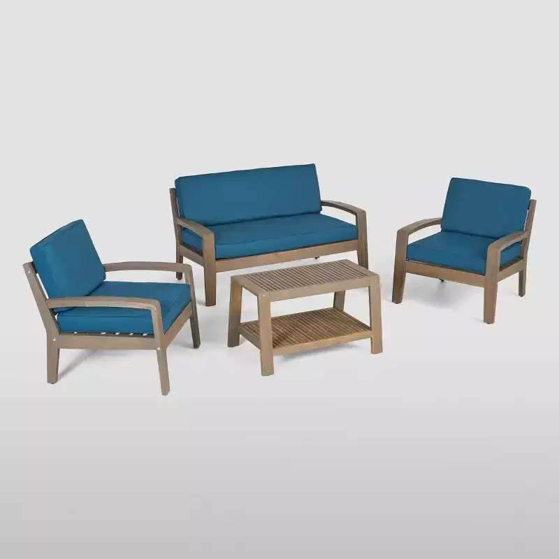4pc Grenada Acacia Patio Chat Set - Christopher Knight Home