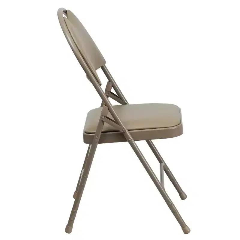 Extra Large Ultra-Premium Triple Braced Metal Folding Chair with Easy-Carry Handle