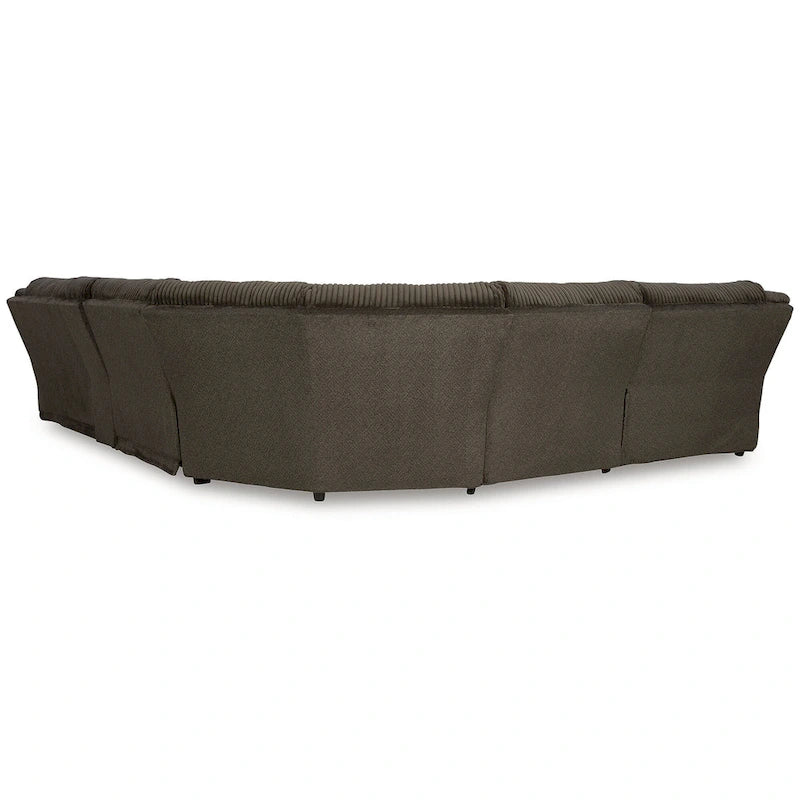Top Tier Brown 6-Piece Reclining Sectional with Chaise - 147W x 134D x 41H
