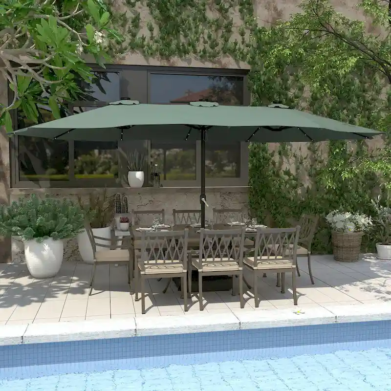 9-Piece Cast Aluminum Patio Dining Set with Cushions