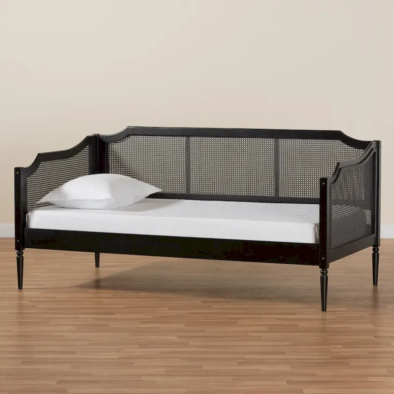 Ogden Mid-Century Modern Synthetic Rattan Daybed-Twin