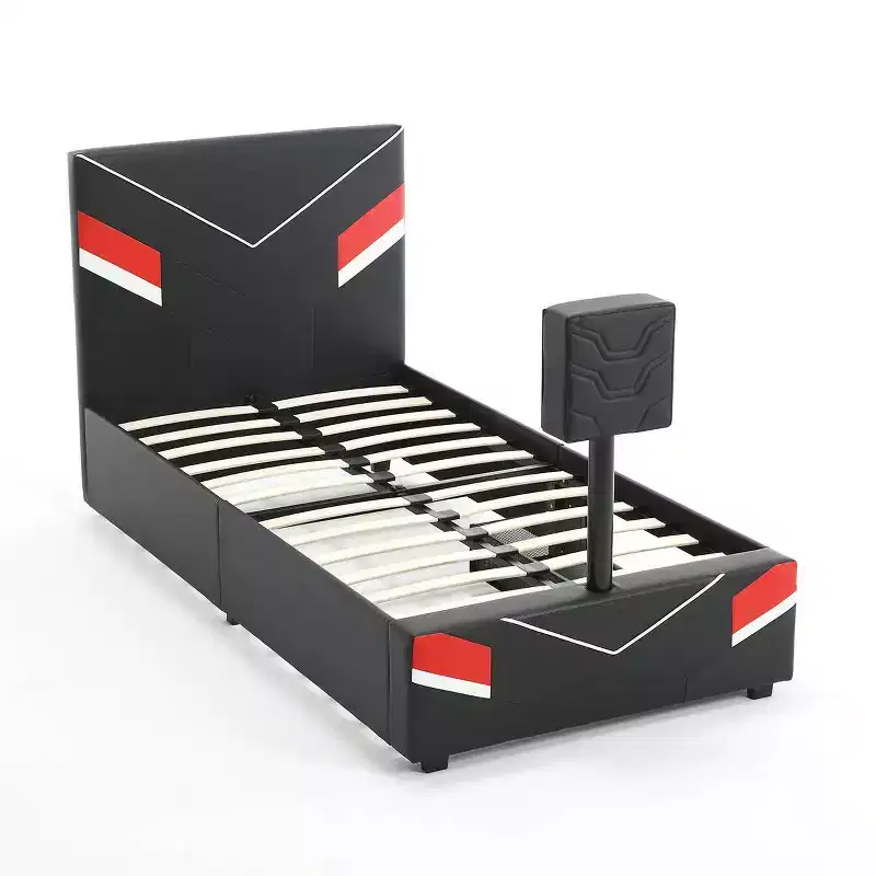 Twin Orion Esports Gaming Bed Frame with TV Mount For TVs up to 32" Black/Red - X Rocker
