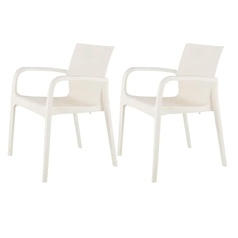 Alissa Resin Stackable All-Weather Dining Armchair, Set of 2
