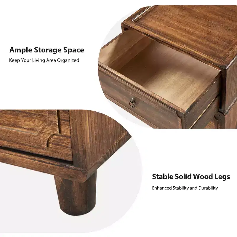 Oddone 2 - Drawer end table Set of 3 With Modular Design| ART OF LIVING DESIGNS