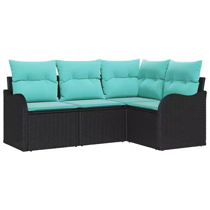 vidaXL Garden Sofa Set 4 pcs Poly Rattan