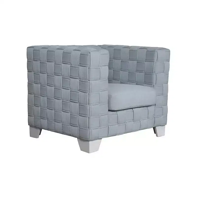 Acme Furniture Saree Accent Chair Light Teal Chenille/White Finish