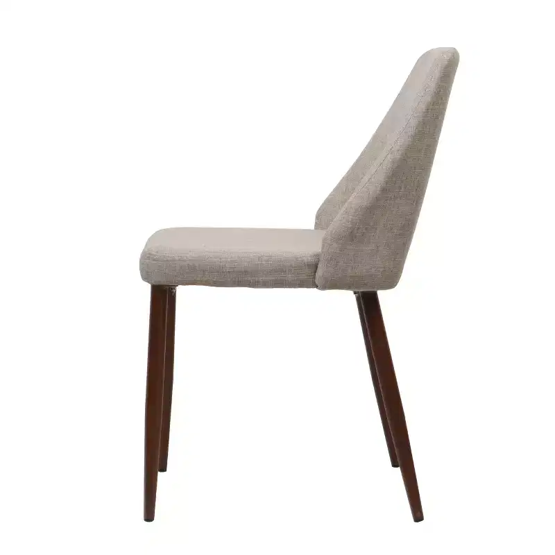 GDFStudio Fira Mid-Century Modern Upholstered Dining Chairs wiith Iron Legs (Set of 2)