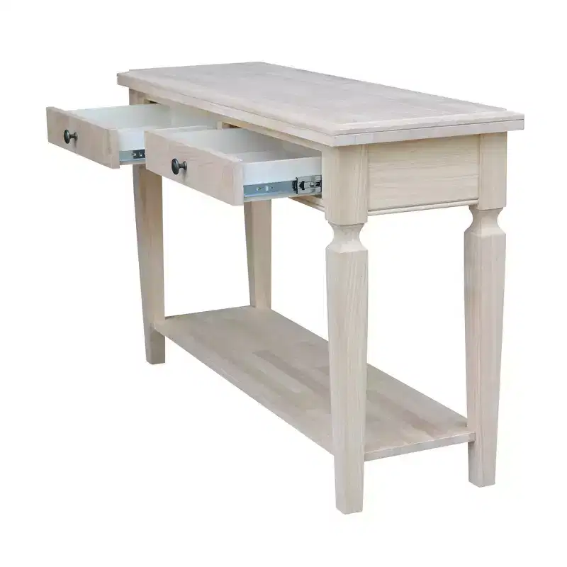 Vista Console and Sofa Table Natural - International Concepts: Durable Parawood, Modern Rectangle Design