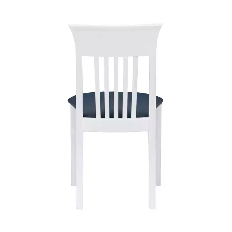 Set of 2 Jenny Slat Back Faux Leather Dining Chairs White - Linon