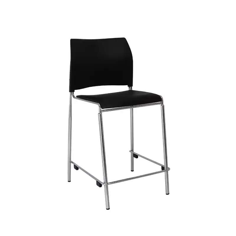 Hampden Furnishings Jody Collection Plush Vinyl Counter Height Barstool Black