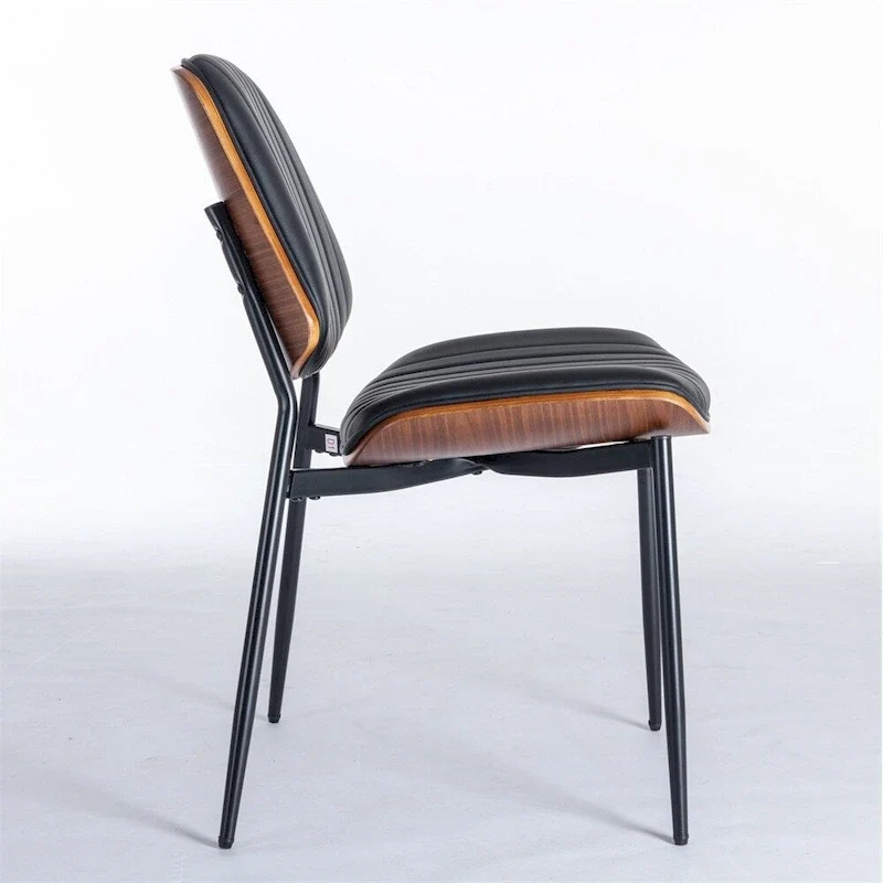 Dining Chairs Set of 2,Mid Century Modern Retro Faux Leather Chair