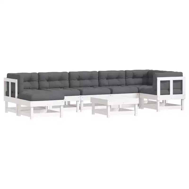 vidaXL Garden Lounge SetSolid pinewood, Plywood Large Modular